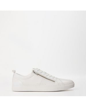 HUGO Futurism Low Top Trainers With Zipper Closure - White