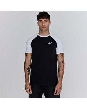 SIKSILK Regular Fit Raglan T-Shirt - Black