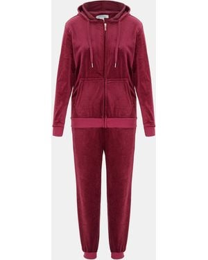 Miso Velour Tracksuit - Red