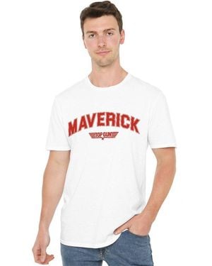 top gun Maverick Varsity Adult T Shirt Whi - White