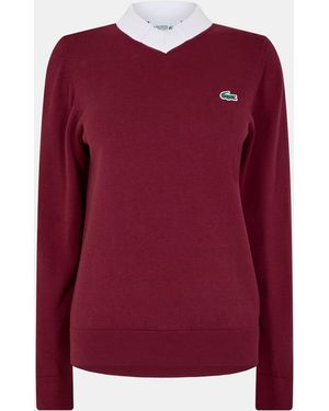 Lacoste Knit Crew Neck Jumper - Red