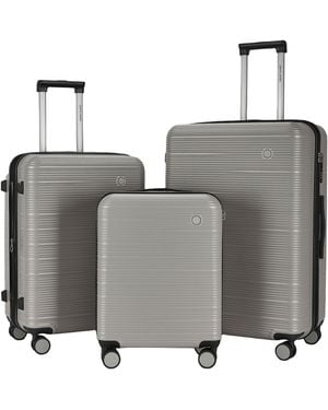 Pierre Cardin Arles Expandable Suitcase Hard Shell 4 Wheel - Grey