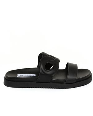 Steve Madden Myrtle Flat Sandals - Black