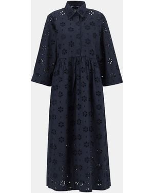 Barbour Melissa Broderie Anglaise Midi Dress - Blue