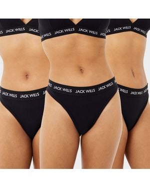 Jack Wills Jack Deptford Multipack Thong 3 Pack - Black