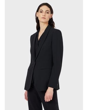 Emporio Armani Lightweight Tailored Blazer - Black
