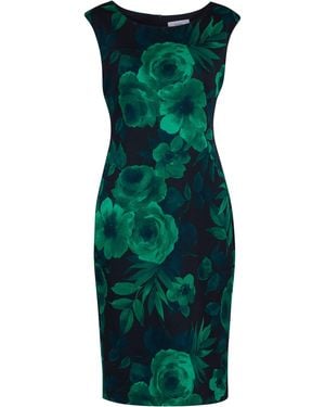 Gina Bacconi Candice Floral Cocktail Dress - Green