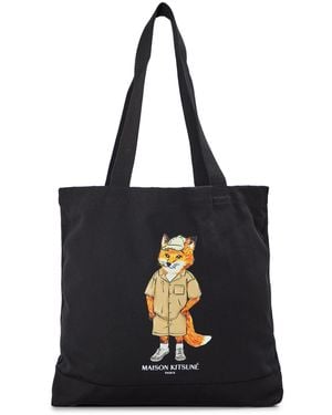 Maison Kitsuné Dressed Fox Tote Bag - Black