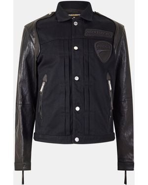 DSquared² Leather Slim Fit Jacket - Black