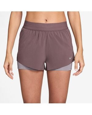 Nike Dri-Fit Swift Mid-Rise 3 2-In-1 Shorts - Purple