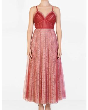 True Decadence Sweetheart Neck Sleeveless Maxi Gown - Red