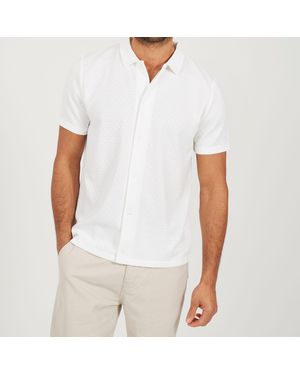 Brave Soul Brve Short Sleeve Button Up Textured Shirt - White