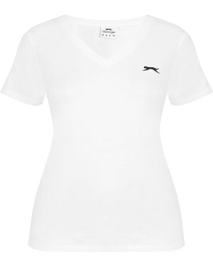 Slazenger 1881 Ladies V Neck Tee Shirt - White