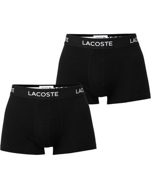 Lacoste Cotton 2 Pack Trunks - Black