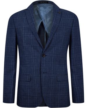 Ted Baker Octant Check Slim Fit Suit Jacket - Blue