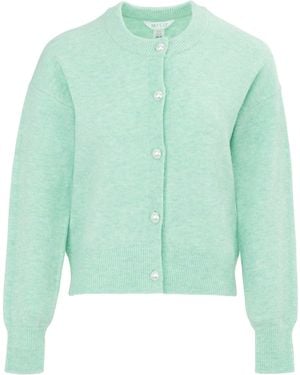Miso Spandex Button Cardigan - Green