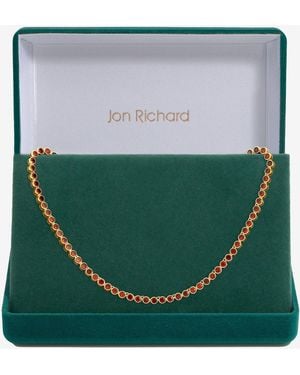 Jon Richard 14K Plated Cz Tennis Necklace - Green