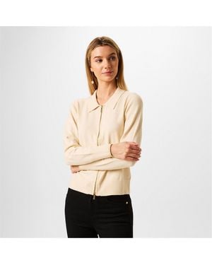 Biba Zip Up Cardigan - Natural