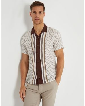 Threadbare Short-Sleeve Patterned Shirt - Natural