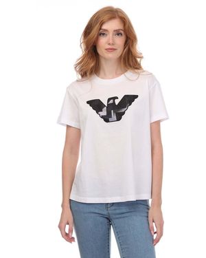 Armani Ladies Regular T-Shirt Cotton - White