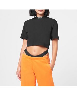 Heron Preston Ctnmb Cropped Cotton T-Shirt - Black