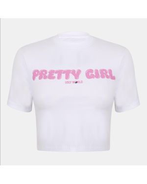 PRETTY BOY UGLY WORLD Cotton Short Sleeve Slim Fit Baby Tee - Pink