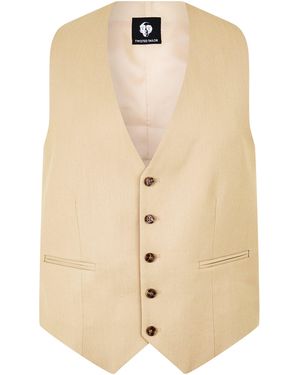 Twisted Tailor Ellroy Slim Waistcoat - Natural