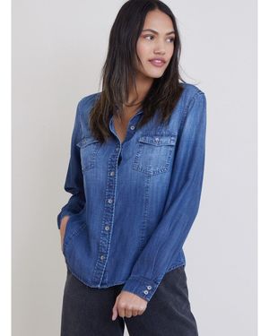 Bella Dahl Long Sleeve Plain Shirt - Blue