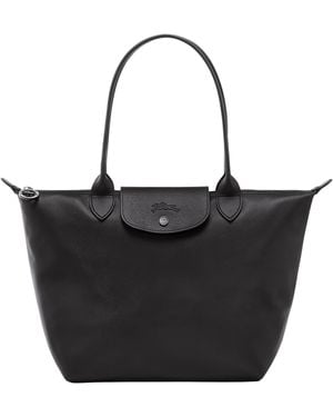 Longchamp Leather Tote Bag - Black