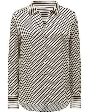 Forever New Harvey Notched Neck Satin Shirt - Multicolour
