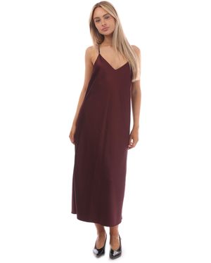 BOSS Dechana Satin Longline Slip Dress - Red