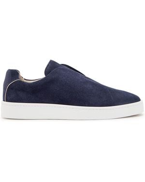 Aurélien Aur3 Suede Slip-On Trainers - Blue