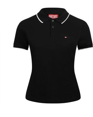 DIESEL T Tendy Microdiv Short Sleeve Polo Shirt - Black