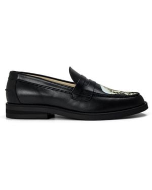Duke & Dexter Skull Penny Loafers - Black
