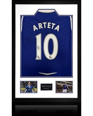 The Fan Cave Mikel Arteta Signed Everton Shirt Premium Frame - Blue
