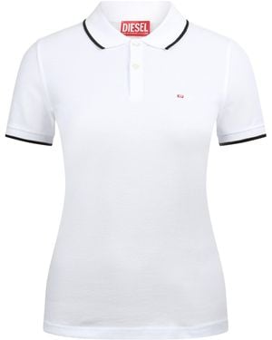 DIESEL T Tendy Microdiv Short Sleeve Polo Shirt - White