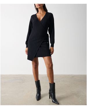 Pretty Lavish Plisse Mini Dress - Black
