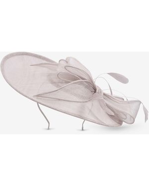 Jon Richard Mink Large Bow Hat Fascinator - White