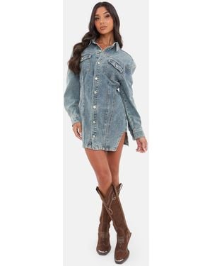 I Saw It First Denim Mini Dress - Blue
