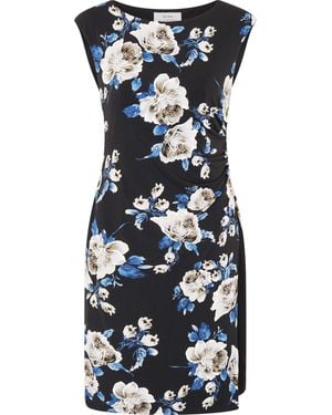 Gina Bacconi Cybil Floral Print Sleeveless Dress - Blue