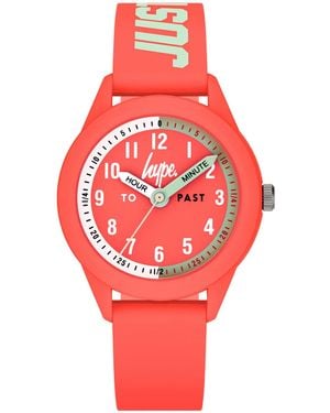 Hype Silicone Strap Analogue Quartz Watch - Red