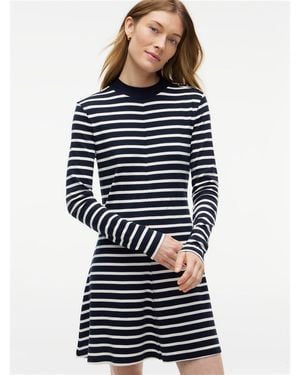 Tommy Hilfiger Cody Long-Sleeve Crew-Neck Slim-Fit Skater Dress - Blue