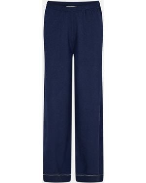 The Couture Club Knitted Panel Trousers - Blue