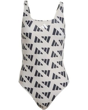 adidas Logo Graphic V-Back Swimsuit - Multicolour