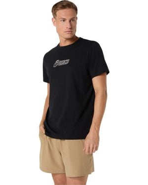 Asics Logo Tee Short Sleeve Performance Running Top - Black