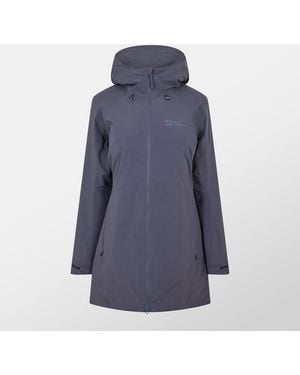 Jack Wolfskin Heidelstein Waterproof Knee Length Hooded Insulated Puffer Jacket - Blue