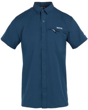 Regatta Travel Packaway Short Sleeve Shirt - Blue