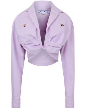 Off-White c/o Virgil Abloh Twist Front Crop Top - Purple