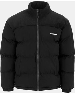Firetrap Full Zip Funnel Neck Long Sleeve Puffer Jacket - Black