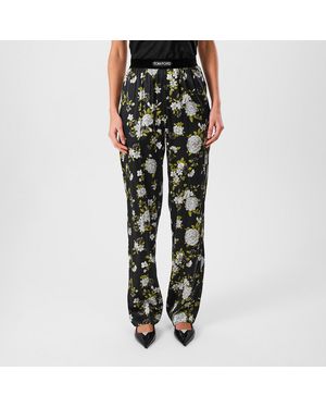 Tom Ford Plain Silk Stretch Satin Pj Trousers - Black